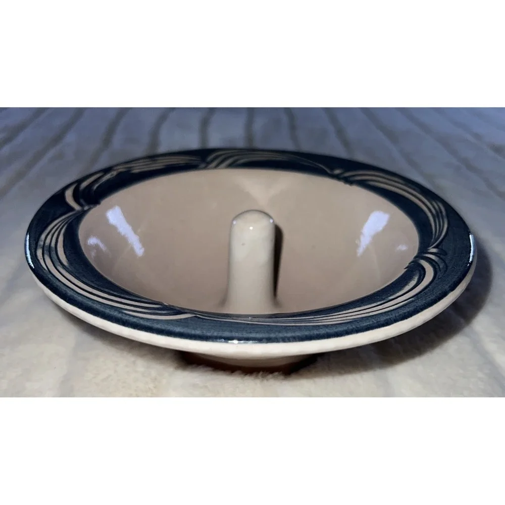 The Original Apple Baker Baking Dish Bowl Christian Ridge‎ Pottery Blue